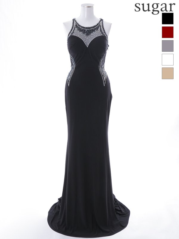 画像12: 【Lip line/リップライン】ワンカラー/ レース/ ノースリーブ/ タイト/ ロングドレス/ キャバドレス[HC03]