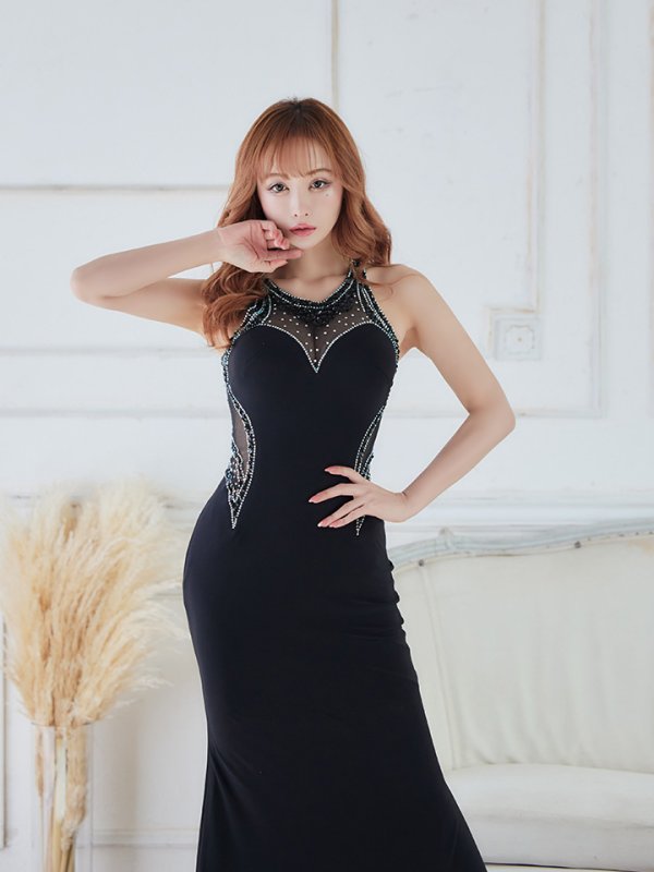 画像5: 【Lip line/リップライン】ワンカラー/ レース/ ノースリーブ/ タイト/ ロングドレス/ キャバドレス[HC03]