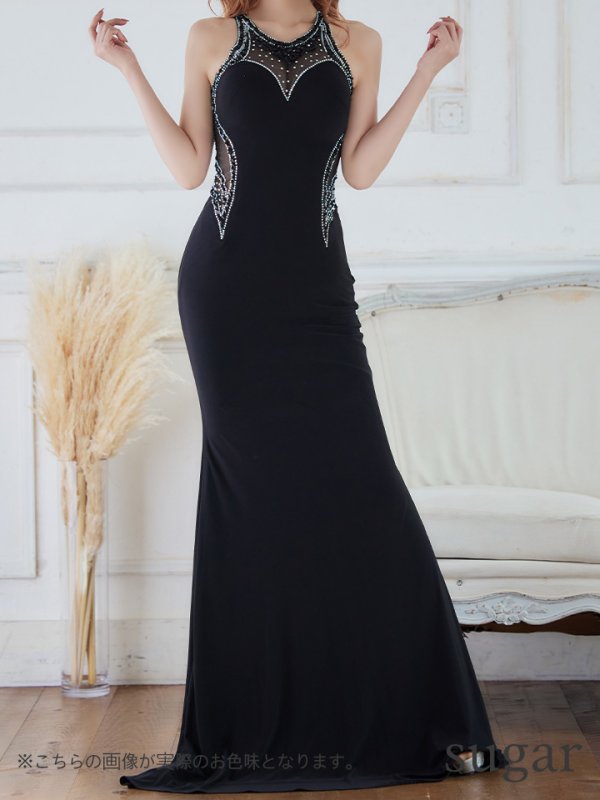 画像10: 【Lip line/リップライン】ワンカラー/ レース/ ノースリーブ/ タイト/ ロングドレス/ キャバドレス[HC03]