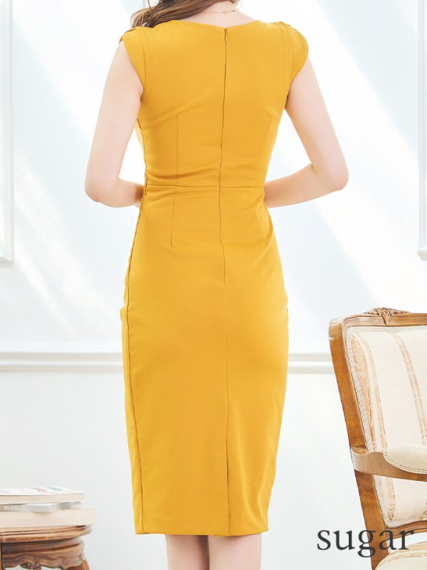 画像48: Lサイズあり【VANESSA HEART / ヴァネッサハート】【OF05】ノースリーブ/ パール/ タック/ ワンカラー/ タイト/ ひざ丈/ ミディアムドレス/ ワンピース/ キャバドレス