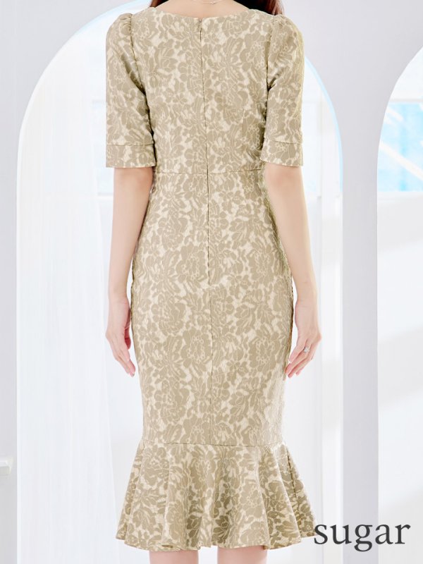 画像26: Lサイズあり【VANESSA HEART / ヴァネッサハート】【OF05】マーメイド/ 総レース/ 五分袖/ 袖あり/ ひざ丈/ ワンピース/ ミディアムドレス/ キャバドレス