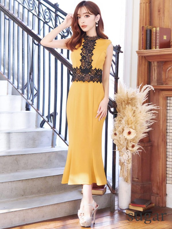 画像16: Lサイズあり【VANESSA HEART / ヴァネッサハート】【OF05】レース切替 / マーメイド/ ノースリーブ/ ひざ丈/ タイト/ ワンピース/ ミディアムドレス/ キャバドレス