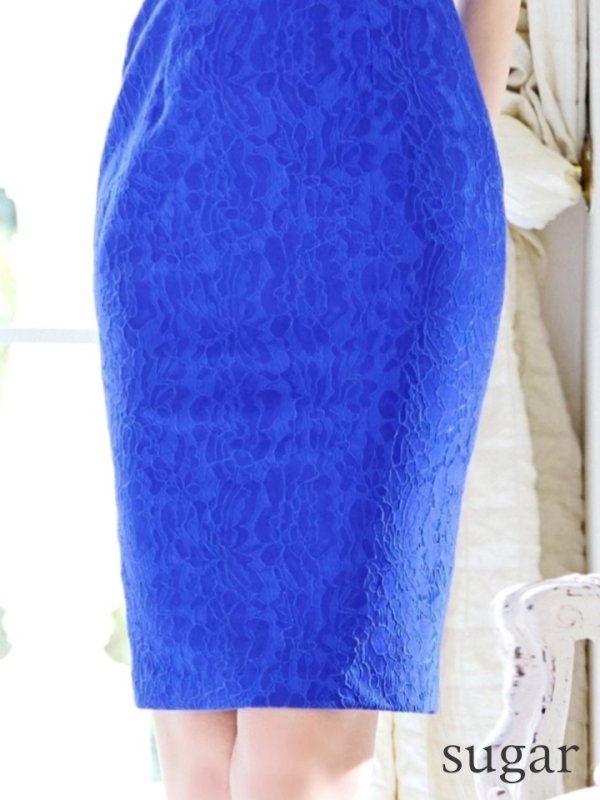 画像36: Lサイズあり【VANESSA HEART / ヴァネッサハート】【OF05】総レース/ ネックリボン/ 半袖/ 袖あり/ タイト/ ミディアムドレス/ キャバドレス