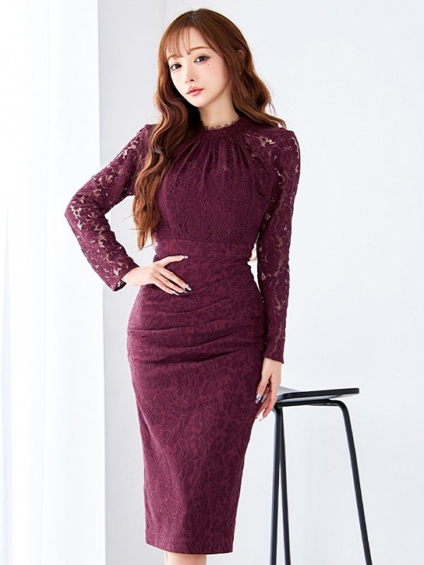 バーガンディー モデル:真優川咲 身長:158cm:8号(Sサイズ)