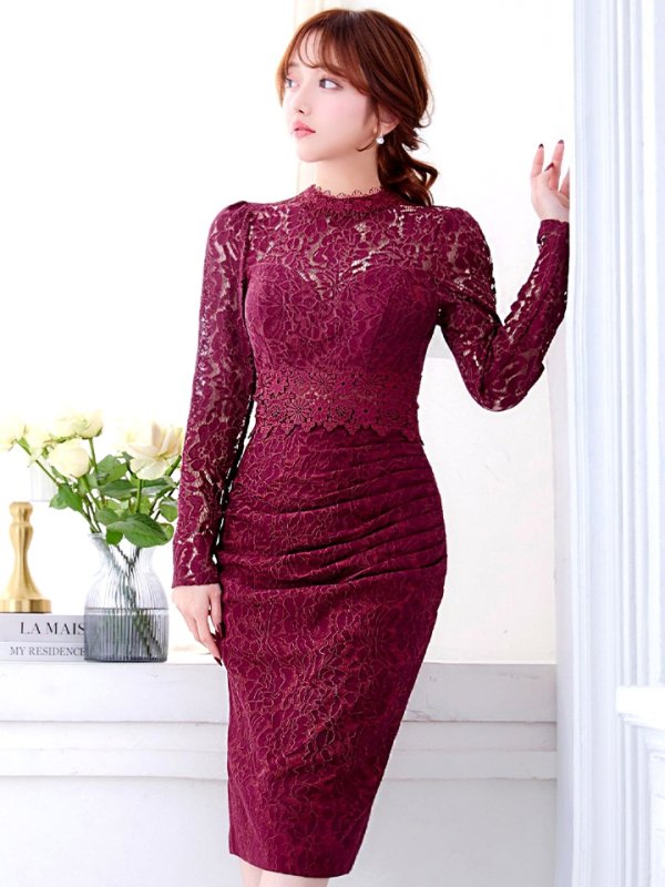 バーガンディ モデル:羽澄まり 身長:158cm:8号(Sサイズ)