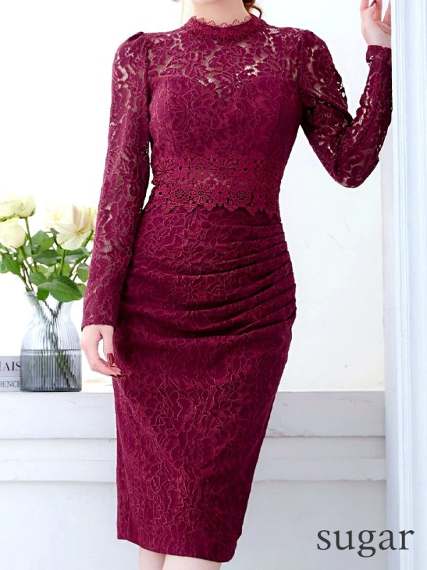 バーガンディ モデル:羽澄まり 身長:158cm:8号(Sサイズ)