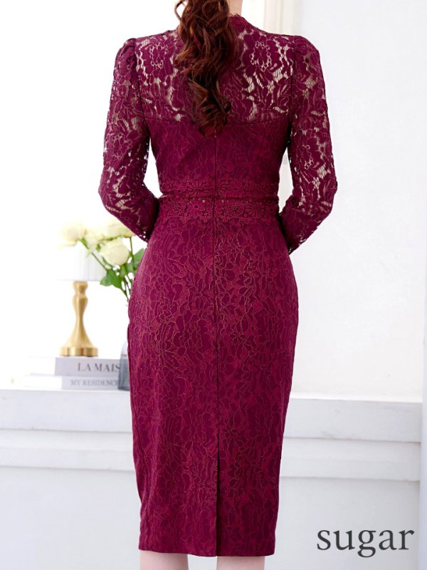 バーガンディ モデル:羽澄まり 身長:158cm:8号(Sサイズ)