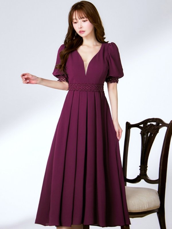 バーガンディー　モデル：ゆめ　身長：160cm　着用サイズ：8号(Sサイズ)