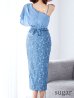 スモーキーブルー モデル：真優川咲　身長：158cm　着用サイズ：8号(Sサイズ)