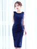 ネイビー　モデル：真優川咲　身長：158cm　着用サイズ：8号(Sサイズ)