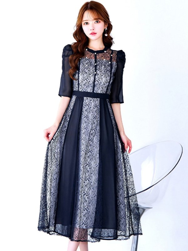 ネイビー モデル:ゆめ 身長:160cm 着用サイズ:8号(Sサイズ)