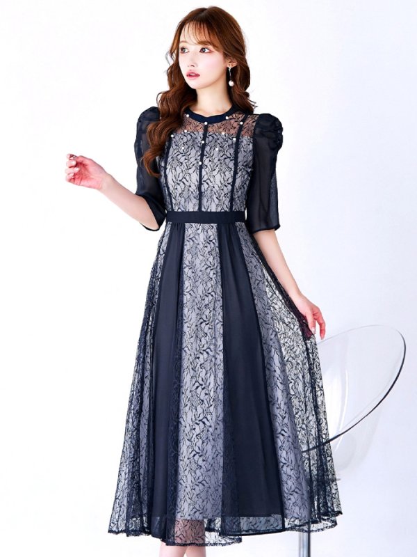 ネイビー モデル:ゆめ 身長:160cm 着用サイズ:8号(Sサイズ)