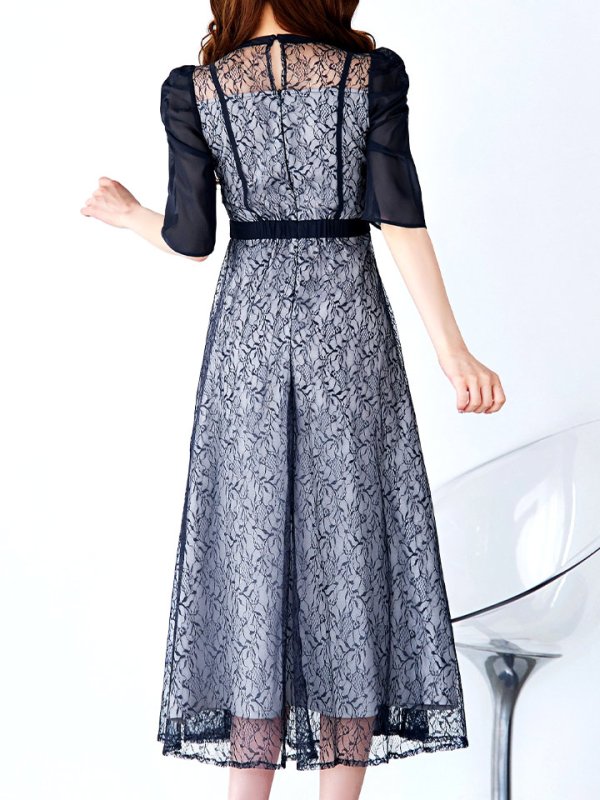 ネイビー モデル:ゆめ 身長:160cm 着用サイズ:8号(Sサイズ)