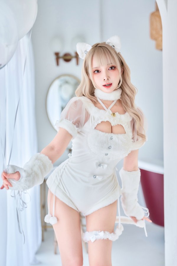画像1: 【即日発送】【ハロウィンコスプレ9点セット】ベルベットキャットレオタード【Malymoon/マリームーン】	[HC03]