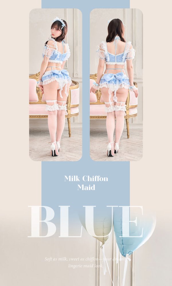 画像5: 【即日発送】【ハロウィンコスプレ8点セット】ミルクシフォンランジェリーメイド【Malymoon/マリームーン】[HC03]