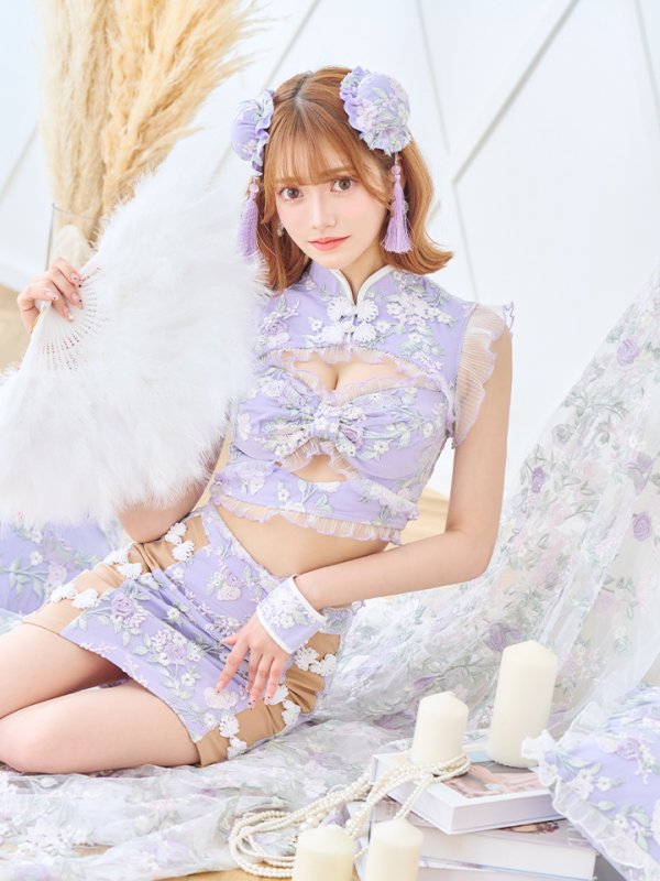 画像11: 【即日発送】【ハロウィン】リボンチャイナミニセットアップ【コスプレ4点セット】【XS-Mサイズ/3カラー】(SE01YN)[OF04]