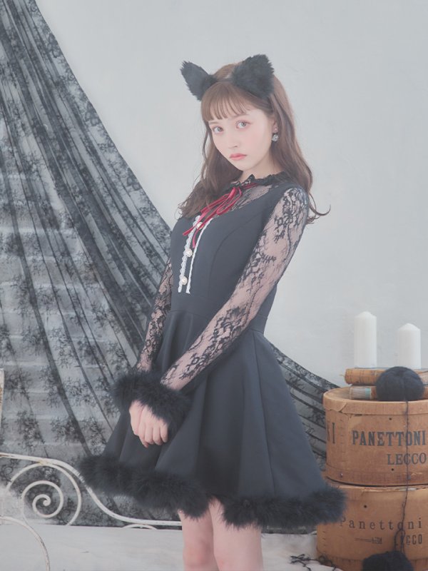 画像3: 【SALE!!】【即日発送】【ハロウィン】 レースブラックキャット  / 黒猫【コスプレ2点セット】【S-XLサイズ/1カラー】[OF01]