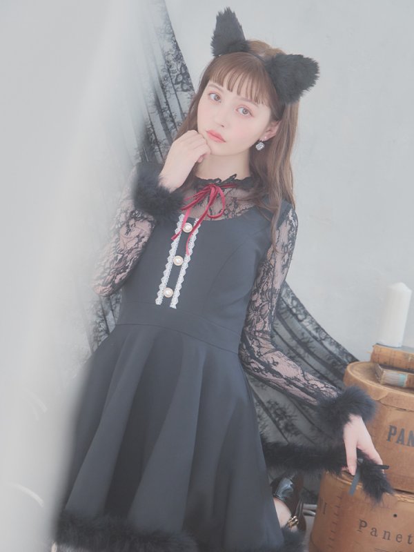 画像4: 【SALE!!】【即日発送】【ハロウィン】 レースブラックキャット  / 黒猫【コスプレ2点セット】【S-XLサイズ/1カラー】[OF01]