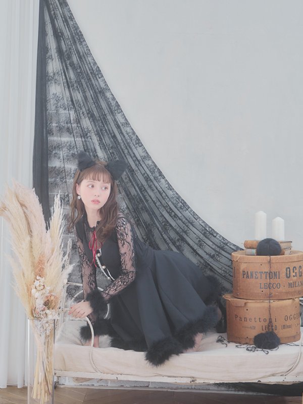 画像7: 【SALE!!】【即日発送】【ハロウィン】 レースブラックキャット  / 黒猫【コスプレ2点セット】【S-XLサイズ/1カラー】[OF01]