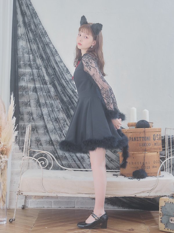 画像17: 【SALE!!】【即日発送】【ハロウィン】 レースブラックキャット  / 黒猫【コスプレ2点セット】【S-XLサイズ/1カラー】[OF01]