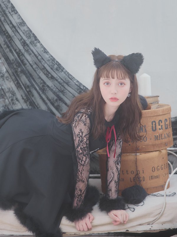 画像8: 【SALE!!】【即日発送】【ハロウィン】 レースブラックキャット  / 黒猫【コスプレ2点セット】【S-XLサイズ/1カラー】[OF01]