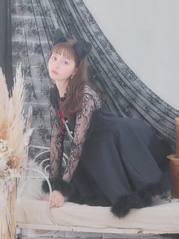 画像10: 【SALE!!】【即日発送】【ハロウィン】 レースブラックキャット  / 黒猫【コスプレ2点セット】【S-XLサイズ/1カラー】[OF01]