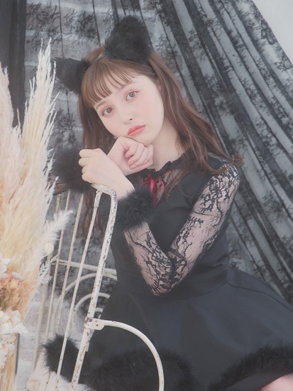 画像15: 【SALE!!】【即日発送】【ハロウィン】 レースブラックキャット  / 黒猫【コスプレ2点セット】【S-XLサイズ/1カラー】[OF01]