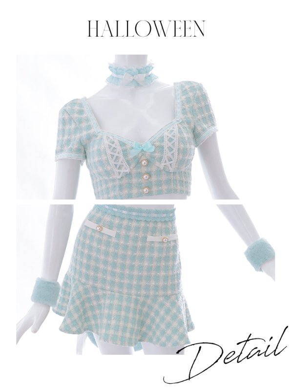 画像48: 【SALE!!】【即日発送】【ハロウィン】ツイードキャットセットアップ 【コスプレ6点セット】 【XS-Mサイズ/4カラー】[OF04]