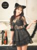 画像2: 【即日発送！】【ハロウィン】 黒猫シアーレースワンピース 【コスプレ5点セット】 【S-XLサイズ/1カラー】[YMT] (2)