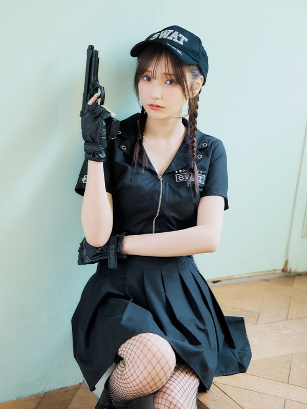 画像1: 【即日発送！】【ハロウィン】SWATスワットガールセットアップ 【コスプレ8点セット】 【XS-Lサイズ/1カラー】[YMT]