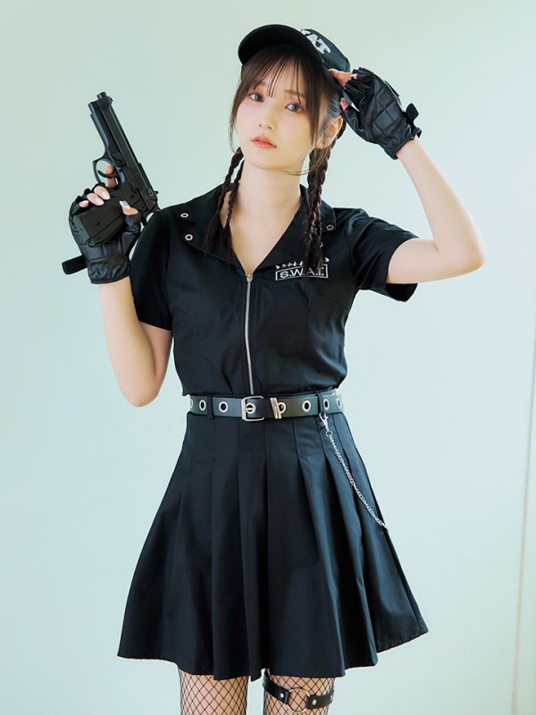 画像3: 【SALE!!】【即日発送！】【ハロウィン】SWATスワットガールセットアップ 【コスプレ8点セット】 【XS-Lサイズ/1カラー】[OF01]