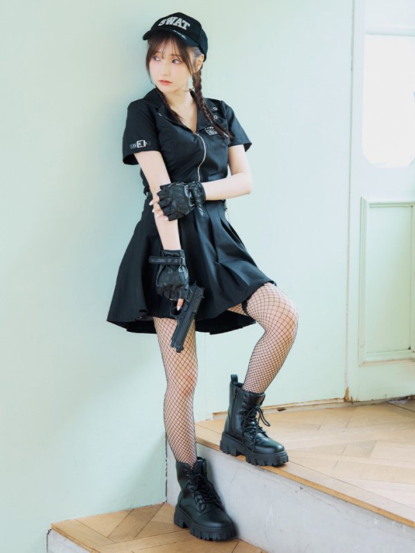 画像7: 【SALE!!】【即日発送！】【ハロウィン】SWATスワットガールセットアップ 【コスプレ8点セット】 【XS-Lサイズ/1カラー】[OF01]