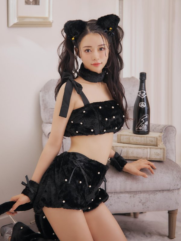 画像5: 【即日発送】【ハロウィン】 もこもこキャットリボンセットアップ 【コスプレ6点セット】 【Fサイズ/3カラー】[HC03]