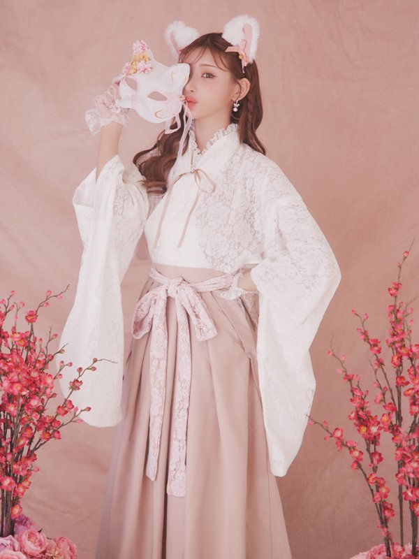 画像11: 【即日発送！】【ハロウィン】猫巫女レース袴 【コスプレ5点セット】 【FREEサイズ/2カラー】[HC03-OMN]