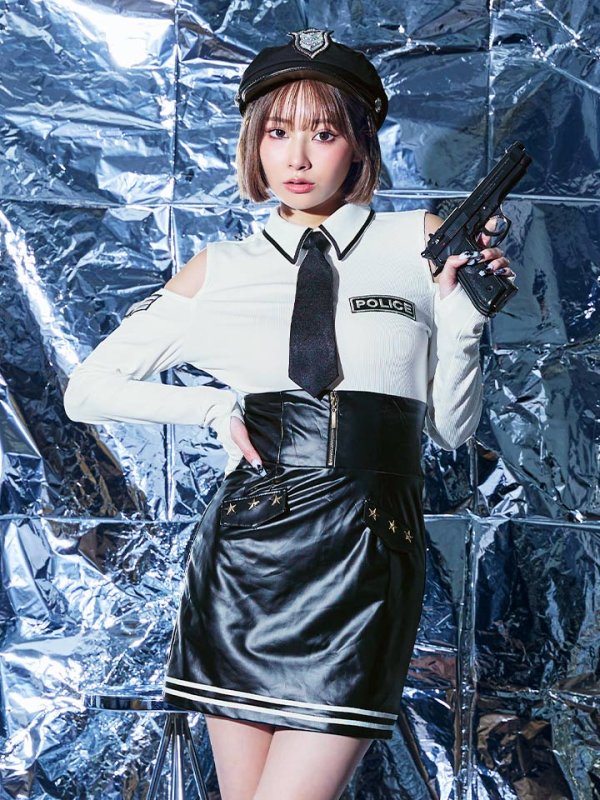 画像10: 【SALE!!】【即日発送】【ハロウィン】 レザーポリスワンピースコスプレ 【コスプレ4点セット】 【XS-Mサイズ/1カラー】(HC0306-SV)[HC03-B]