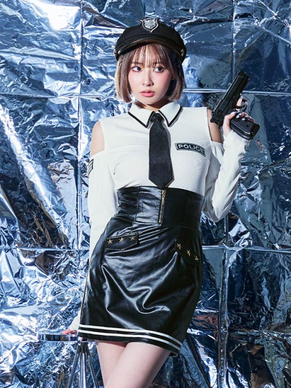 画像9: 【SALE!!】【即日発送】【ハロウィン】 レザーポリスワンピースコスプレ 【コスプレ4点セット】 【XS-Mサイズ/1カラー】(HC0306-SV)[HC03-B]