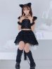 画像2: 【即日発送】【ハロウィン】キャットオフショルビジューセットアップ【コスプレ6点セット】【XS-Lサイズ/3カラー】[OF04] (2)