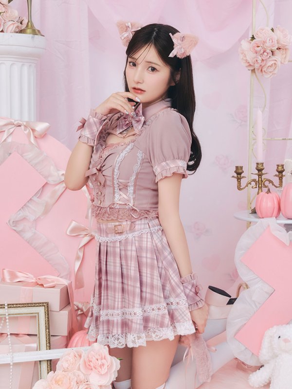 画像40: 【即日発送！】【sugar nine×マリームーンコラボ】 【ハロウィン】マリームーンコラボ制服ネコセットアップ 【コスプレ7点セット】 【XS-Lサイズ/2カラー】[OF04]