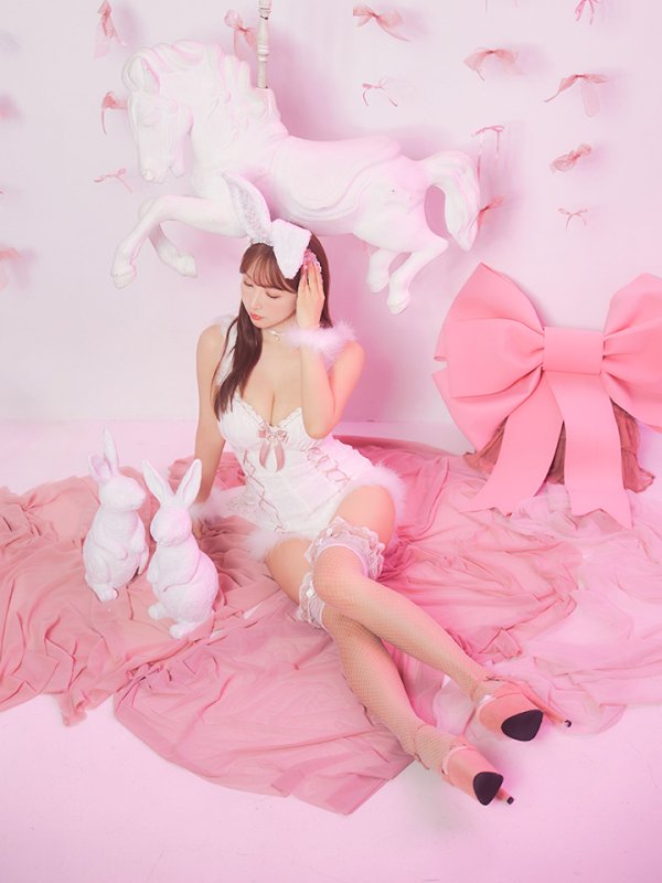 画像14: 【ハロウィン】 ファーキャミレースバニーガール 【コスプレ6点セット】 【XS-Mサイズ/2カラー】[OF04]