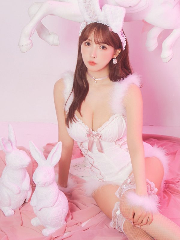 画像17: 【ハロウィン】 ファーキャミレースバニーガール 【コスプレ6点セット】 【XS-Mサイズ/2カラー】[OF04]