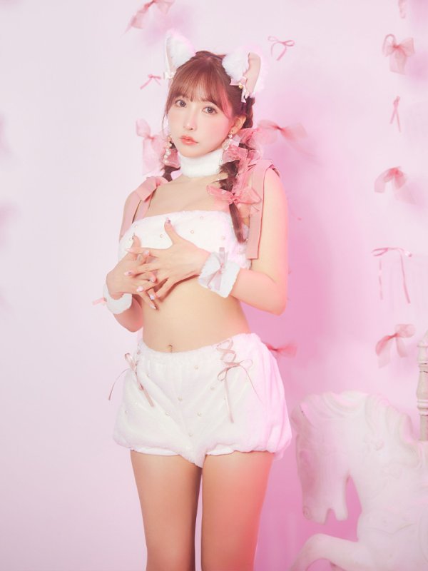 画像25: 【即日発送】【ハロウィン】 もこもこキャットリボンセットアップ 【コスプレ6点セット】 【Fサイズ/3カラー】[HC03]