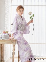 【即日発送】【高級浴衣】薄紫に椿浴衣三点セット[YMT]