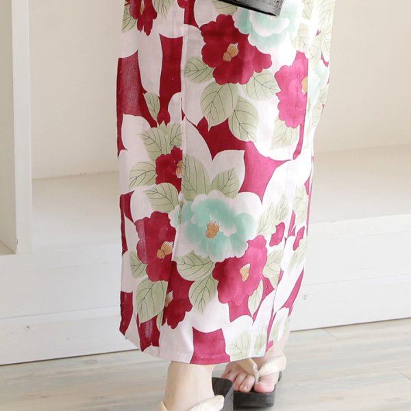 画像6: 【即日発送】【高級浴衣】椿浴衣三点セット[YMT]