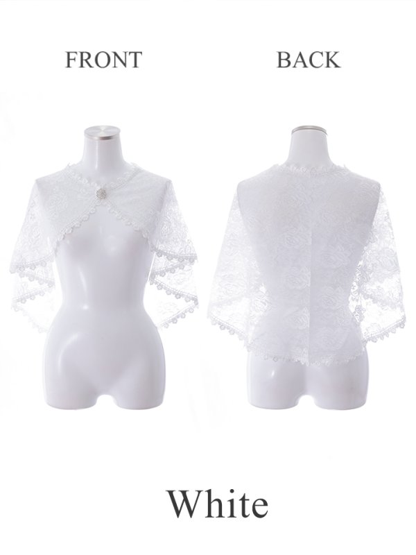 画像6: 【ファッション小物：レースショール】レース/ コサージュ/ ボレロ/ ショール【2color】[OF2C]