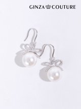 【アクセサリー：ピアス】【ERUKEI エルケイ】ビジューリボンパールピアス[OF02]