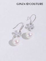 【アクセサリー：ピアス】【ERUKEI エルケイ】ビジューフラワー＆パールピアス[OF02]