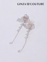 【アクセサリー：ピアス】【ERUKEI エルケイ】フラワービジューチェーンピアス[OF02]