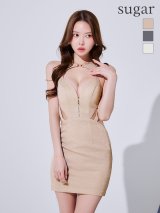 【Jessica/ジェシカ】ゴールドチェーン/ バストジップ/ ラメ/ カットアウト/ シアー/ ノースリーブ/ タイト/ ミニドレス/ キャバドレス【HC03】