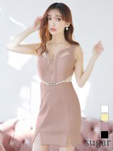 【予約商品/5月下旬発送予定】【Jessica/ジェシカ】ラメニット/ フロントジップ/ ノースリーブ/ カットアウト/ タイト/ ミニドレス/ キャバドレス【HC03】