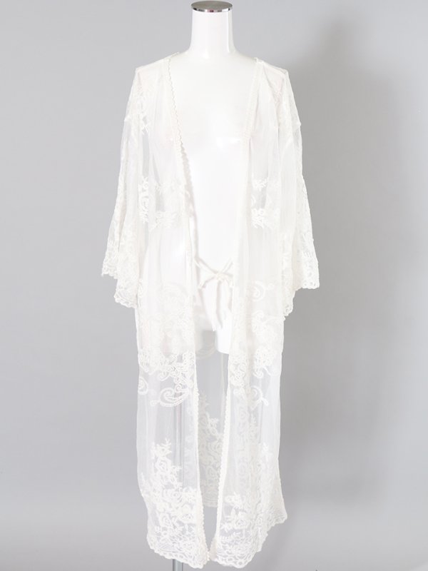 画像12: 【即日発送】【ビキニ】【水着小物：カーディガン】ロングスリーブレースカーディガン[YMT]